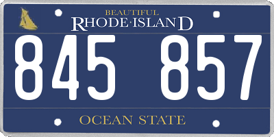 RI license plate 845857