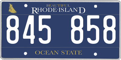 RI license plate 845858