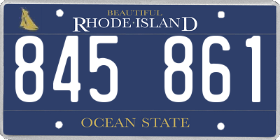 RI license plate 845861