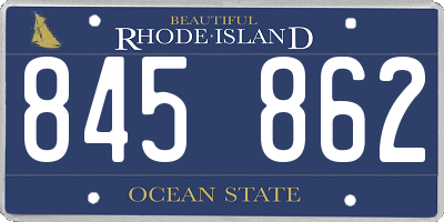 RI license plate 845862