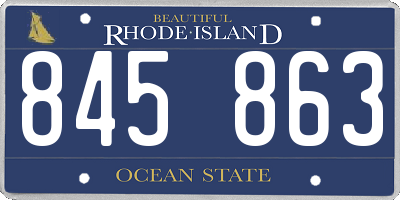 RI license plate 845863