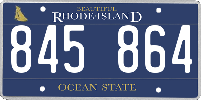 RI license plate 845864
