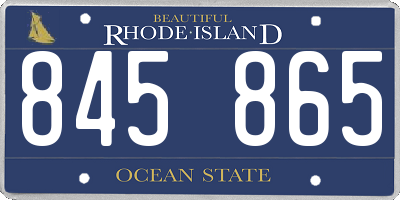 RI license plate 845865
