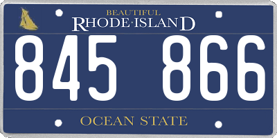 RI license plate 845866