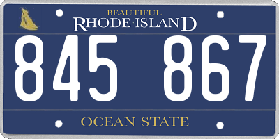 RI license plate 845867
