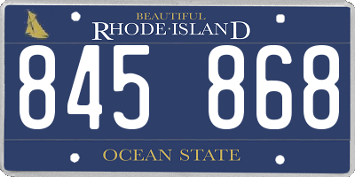 RI license plate 845868