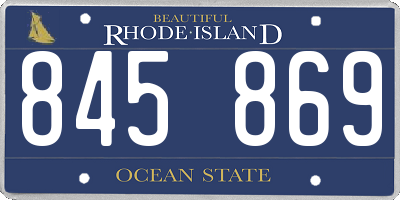 RI license plate 845869