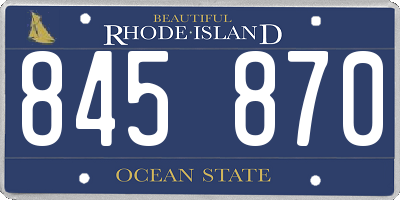 RI license plate 845870