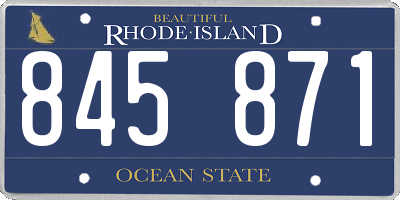 RI license plate 845871