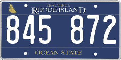 RI license plate 845872