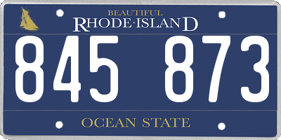 RI license plate 845873