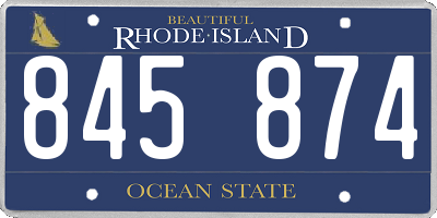 RI license plate 845874