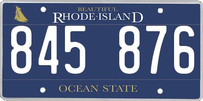 RI license plate 845876