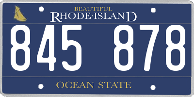 RI license plate 845878