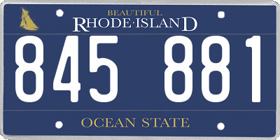 RI license plate 845881