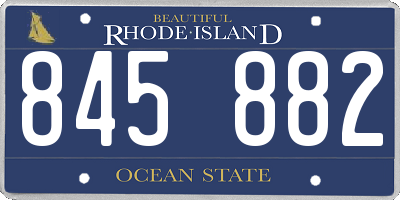 RI license plate 845882