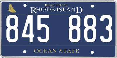 RI license plate 845883
