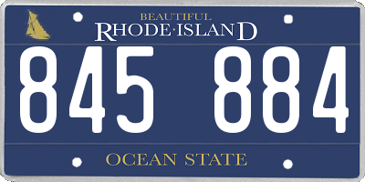 RI license plate 845884