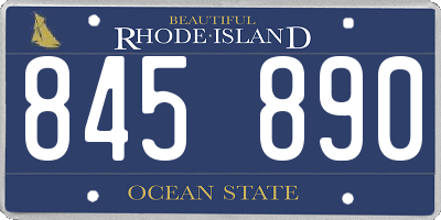 RI license plate 845890