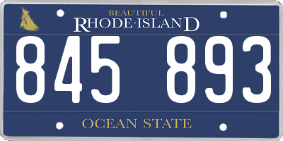 RI license plate 845893