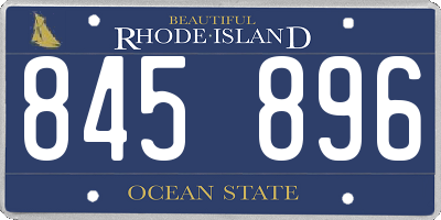 RI license plate 845896