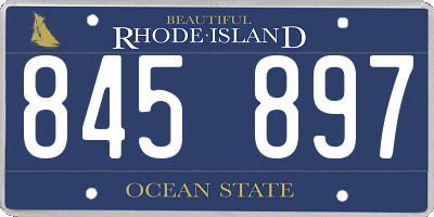 RI license plate 845897