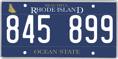 RI license plate 845899
