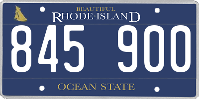 RI license plate 845900