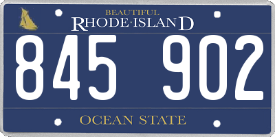RI license plate 845902