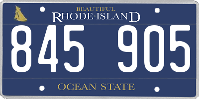 RI license plate 845905