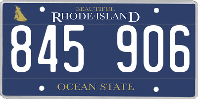 RI license plate 845906