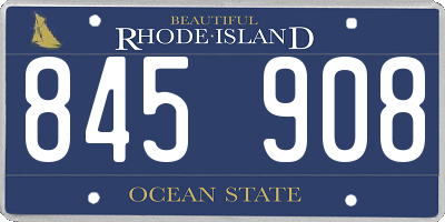 RI license plate 845908