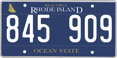 RI license plate 845909