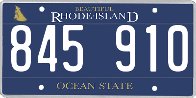 RI license plate 845910