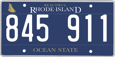 RI license plate 845911