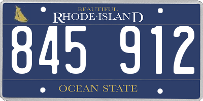 RI license plate 845912