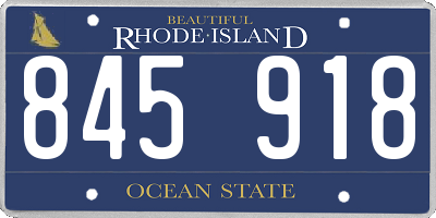 RI license plate 845918