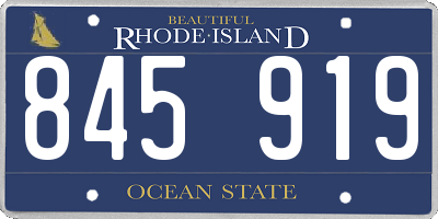 RI license plate 845919
