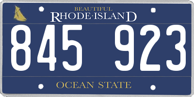 RI license plate 845923