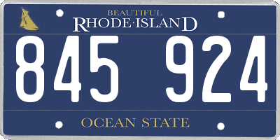 RI license plate 845924