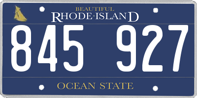 RI license plate 845927