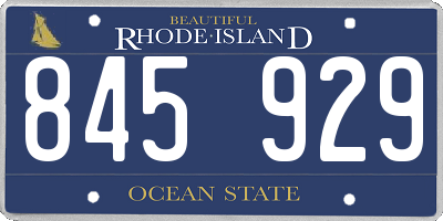 RI license plate 845929