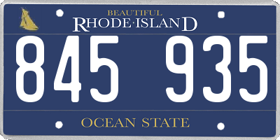 RI license plate 845935