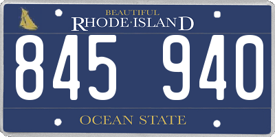 RI license plate 845940