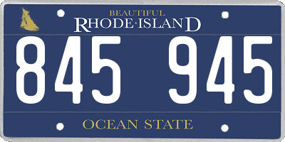 RI license plate 845945