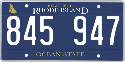 RI license plate 845947
