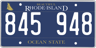 RI license plate 845948