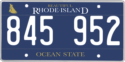 RI license plate 845952