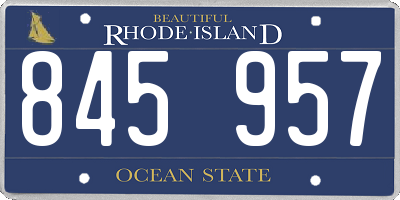 RI license plate 845957