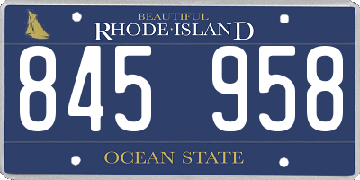 RI license plate 845958
